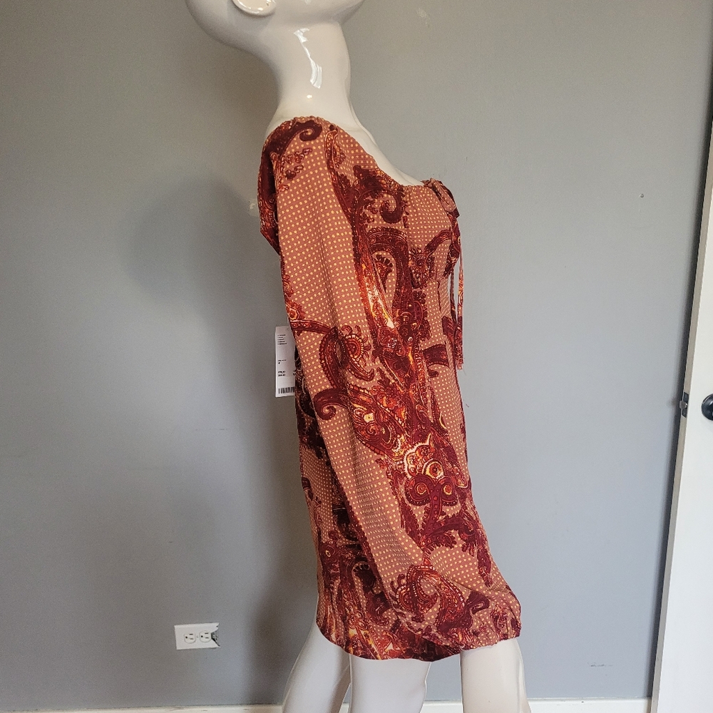 Urban Outfitters Vivienne Printed Long Sleeve Mini Dress, BNWT, Size M - Picture 3 of 10